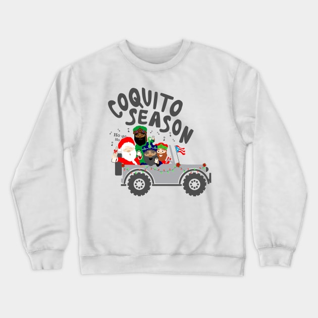 Puerto Rico Coquito Season Christmas Chinchorreo Santa & Three Kings Crewneck Sweatshirt by bydarling